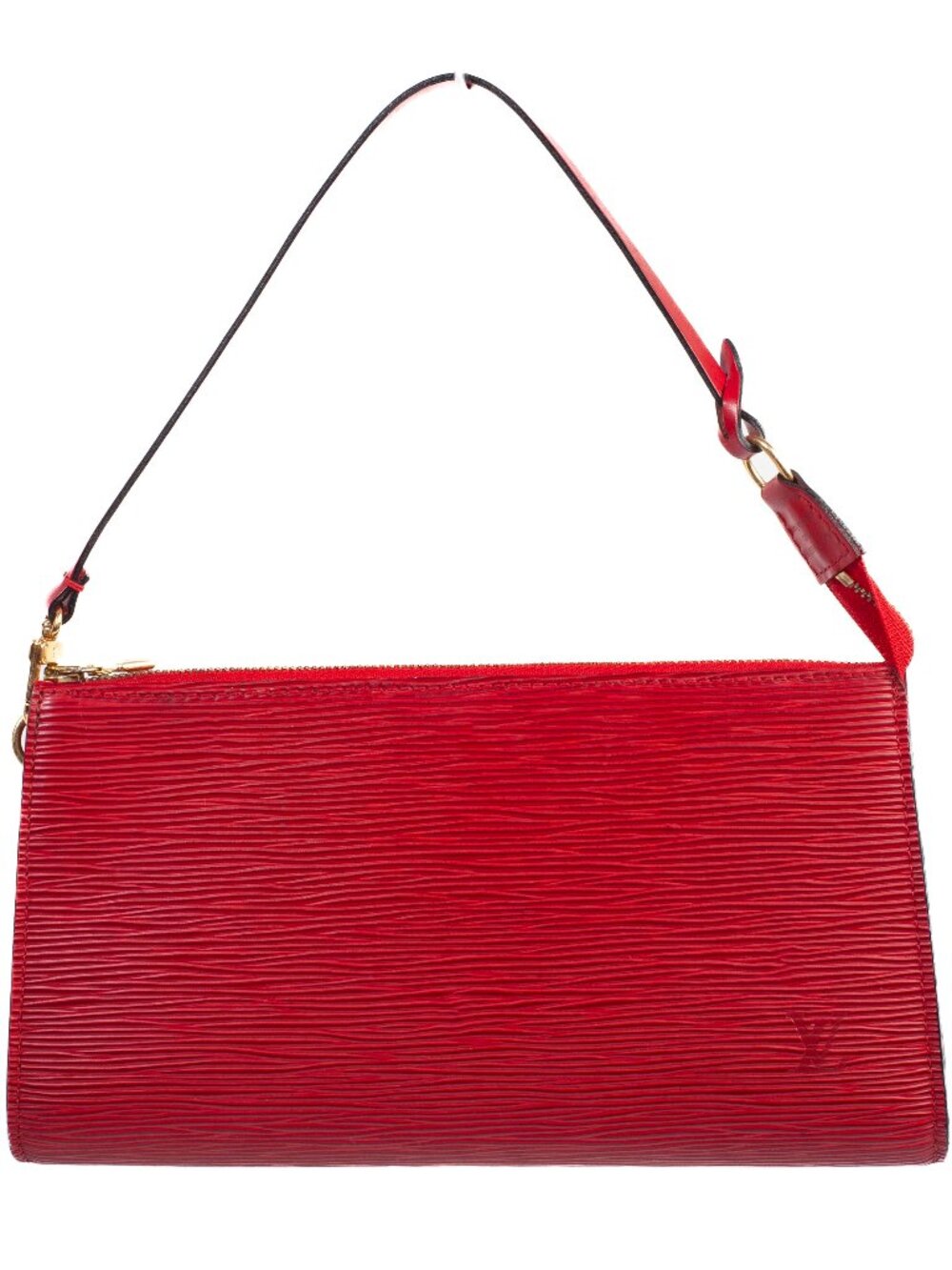 Authentic Louis Vuitton Red Epi Leather Pochette Accessories